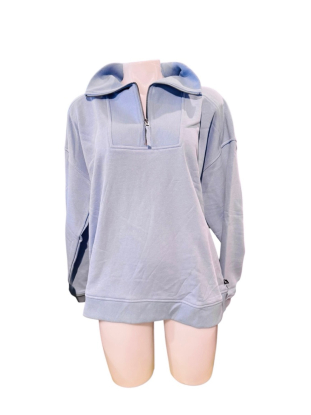 Women's Eddie Bauer Blue Quarter Zip Pullover Sweatshirt Size L